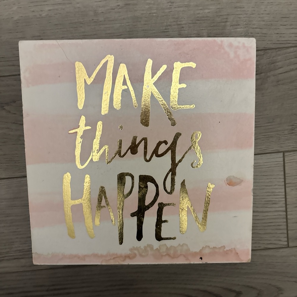 Gold and Pink Motivational Wall Art
